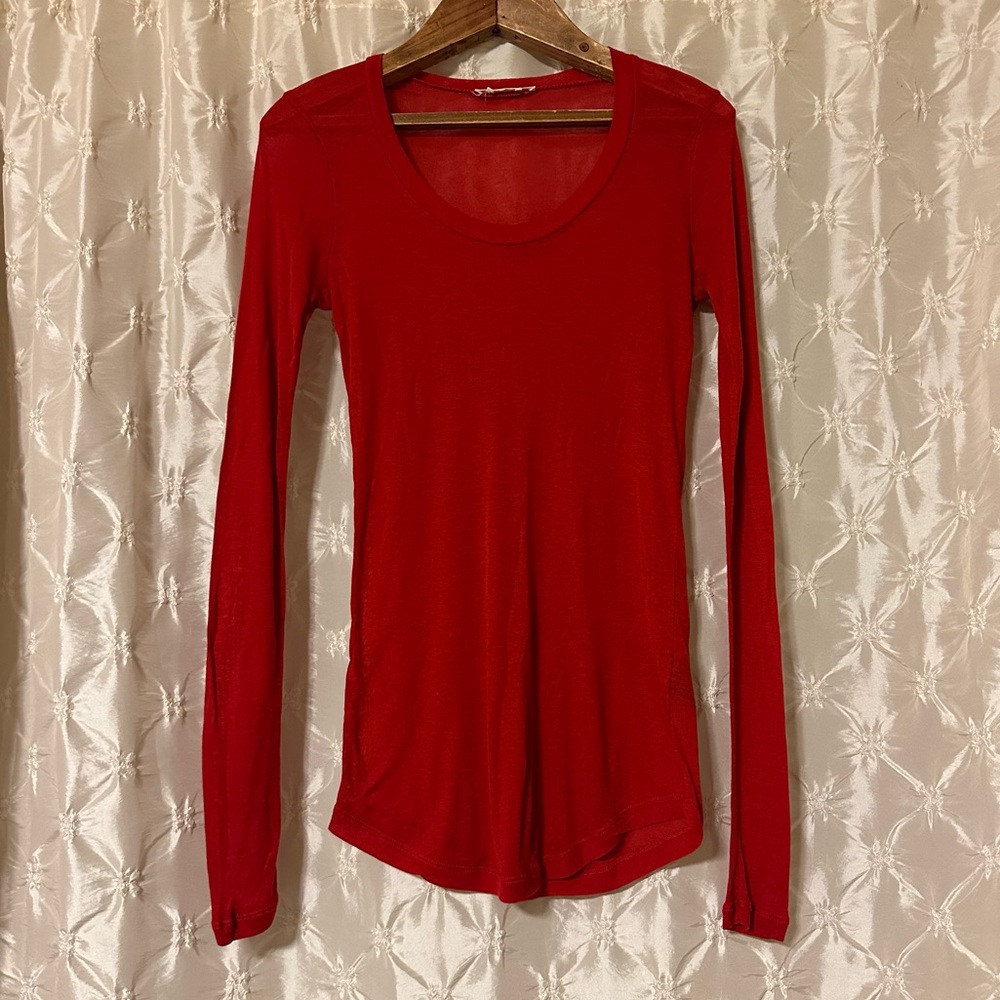 Isabel Marant Red Long Sleeve Top